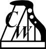 A black and white image of the logo for cwi.